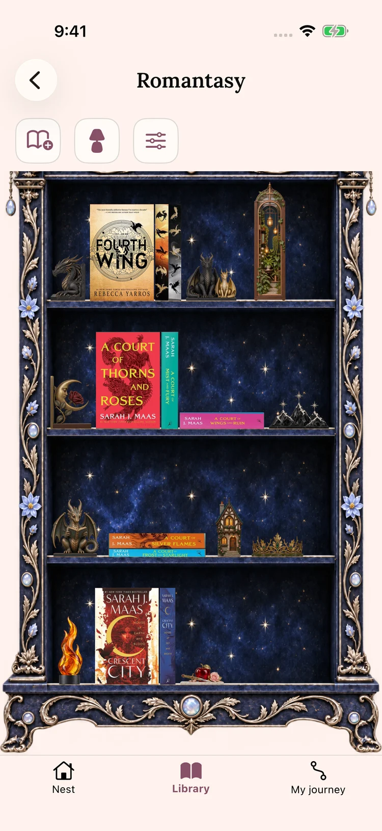 Fantasy bookshelf in DragonBooks